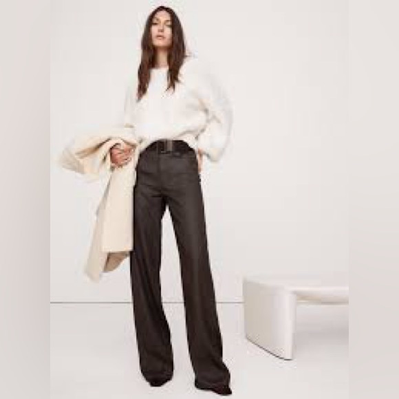 *NWT * BANANA REPUBLIC Cote WideLeg Denim Dark Rinse 29 Tailored Pleat HighWaist - Picture 4 of 6